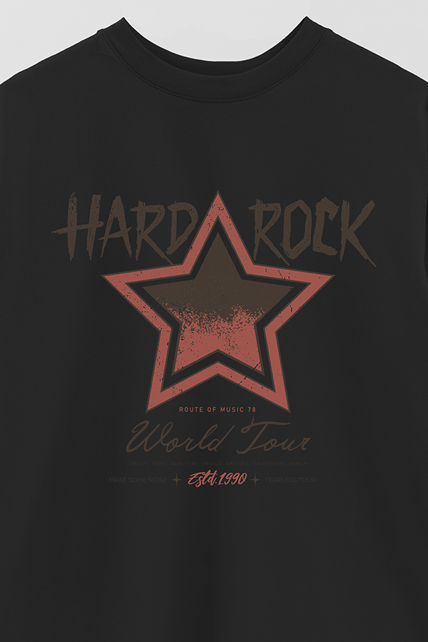 REMERA OVER ESTAMPADA HARD ROCK