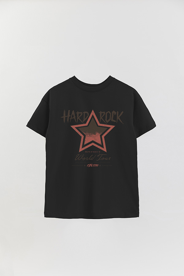 REMERA OVER ESTAMPADA HARD ROCK
