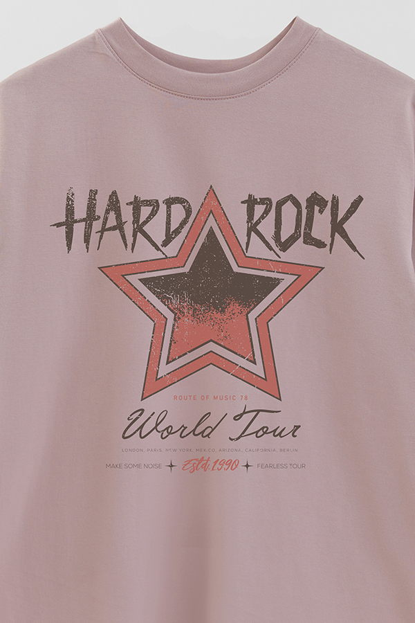 REMERA OVER ESTAMPADA HARD ROCK