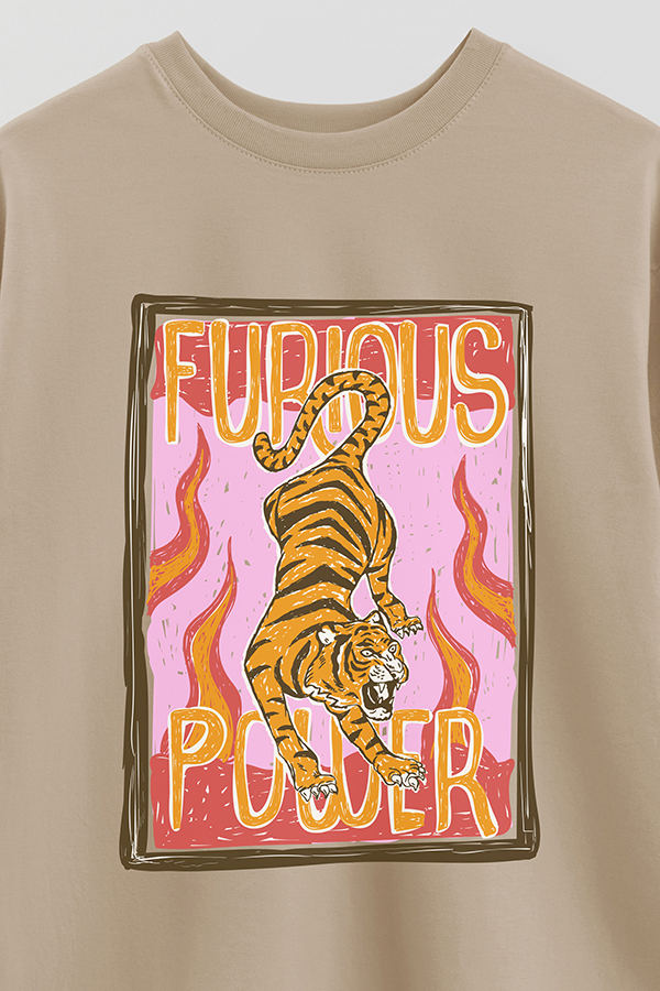 REMERA OVER ESTAMPADA FURIOUS POWER 2