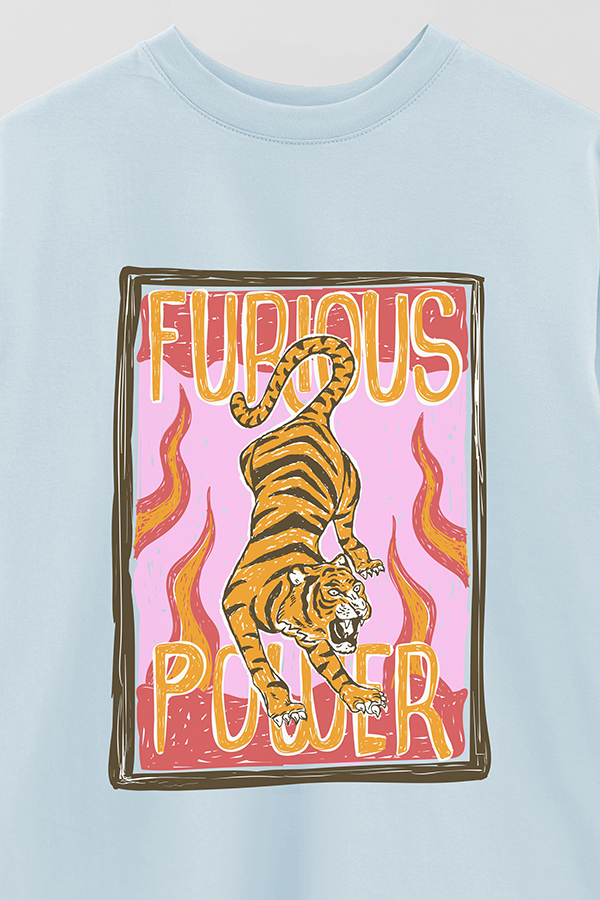 REMERA OVER ESTAMPADA FURIOUS POWER 2