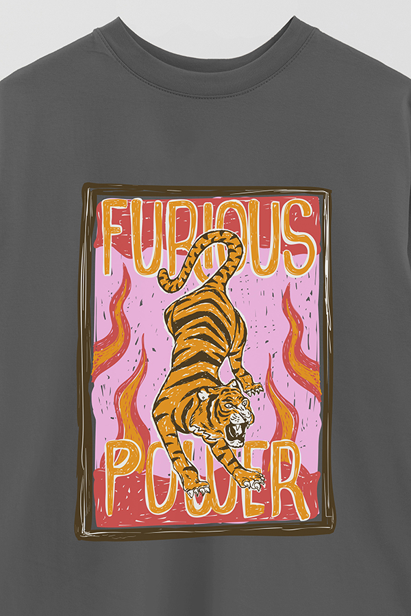 REMERA OVER ESTAMPADA FURIOUS POWER 2