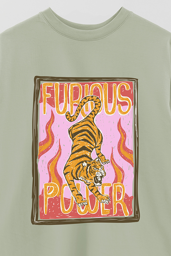 REMERA OVER ESTAMPADA FURIOUS POWER 2