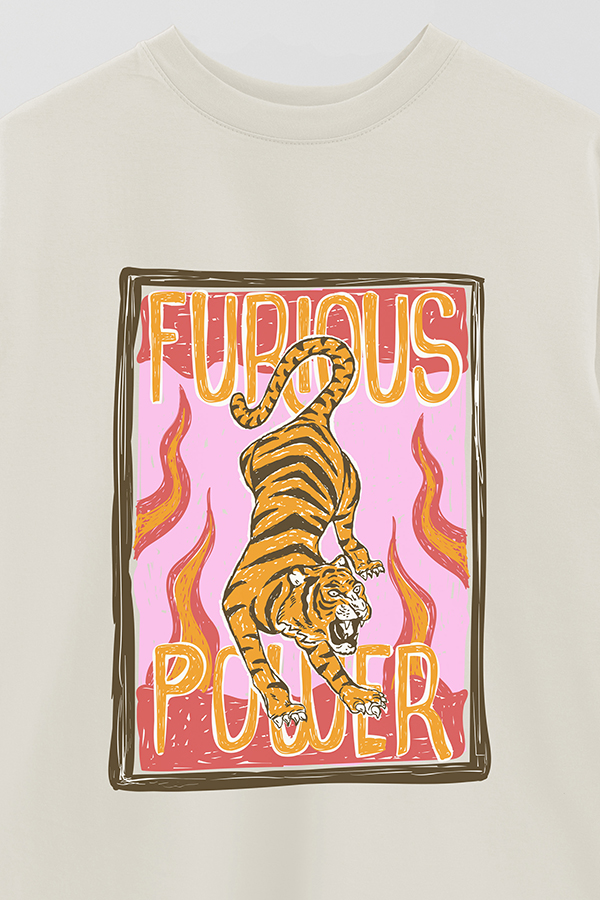 REMERA OVER ESTAMPADA FURIOUS POWER 2