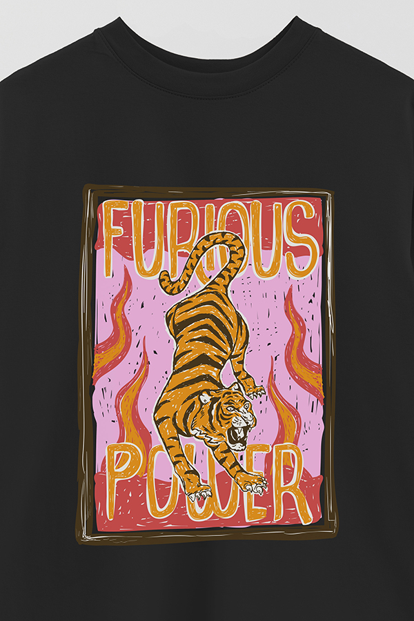 REMERA OVER ESTAMPADA FURIOUS POWER 2