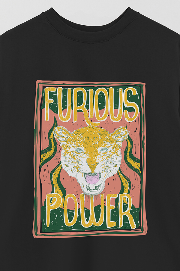 REMERA OVER ESTAMPADA FURIOUS POWER 1
