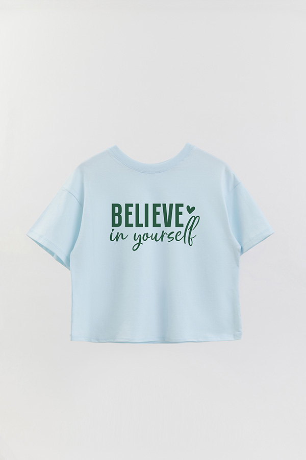 REMERA CROP ESTAMPADA GR BELIEVE IN YOURSELF