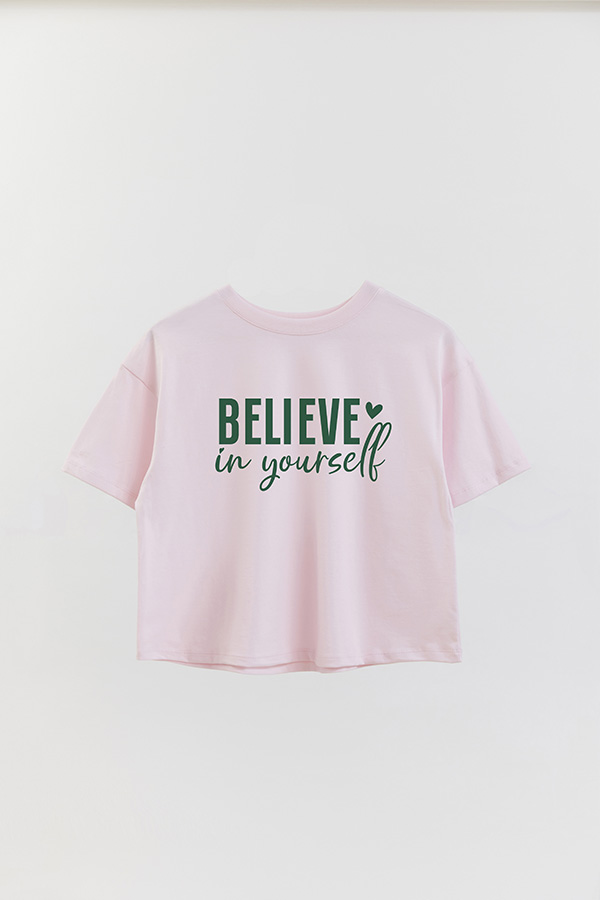 REMERA CROP ESTAMPADA GR BELIEVE IN YOURSELF