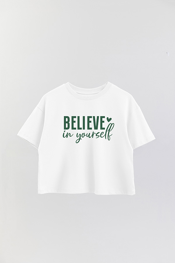 REMERA CROP ESTAMPADA GR BELIEVE IN YOURSELF