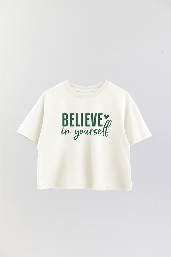 REMERA CROP ESTAMPADA GR BELIEVE IN YOURSELF