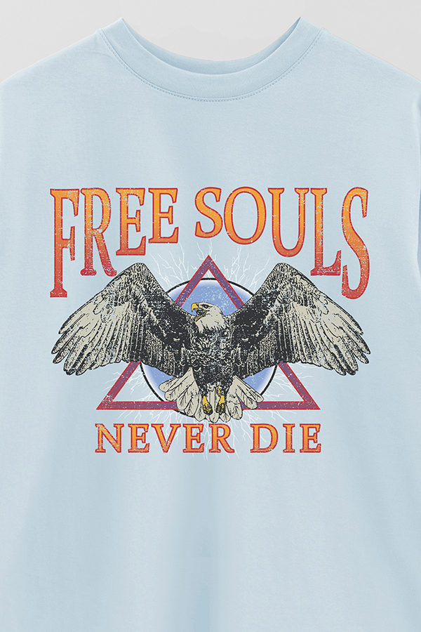 REMERA OVER ESTAMPADA FREE SOULS