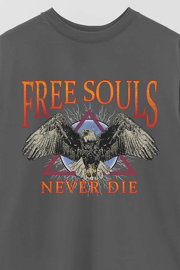 REMERA OVER ESTAMPADA FREE SOULS