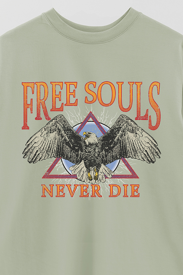 REMERA OVER ESTAMPADA FREE SOULS