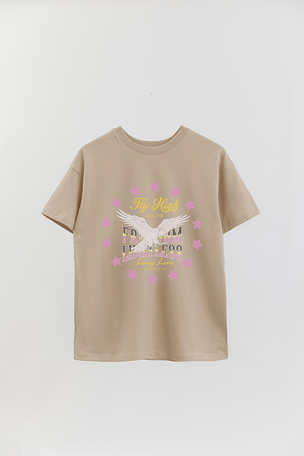 REMERA OVER ESTAMPADA FLY HIGH