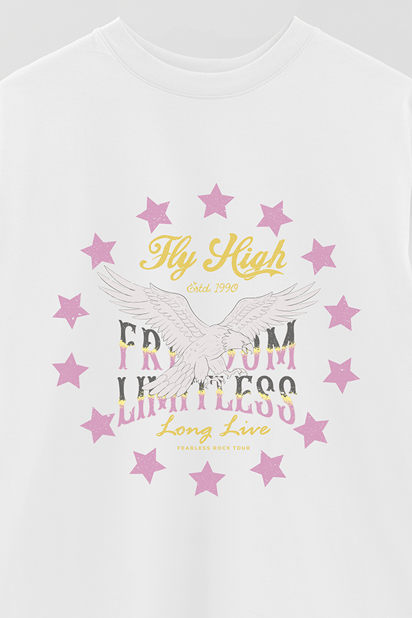 REMERA OVER ESTAMPADA FLY HIGH