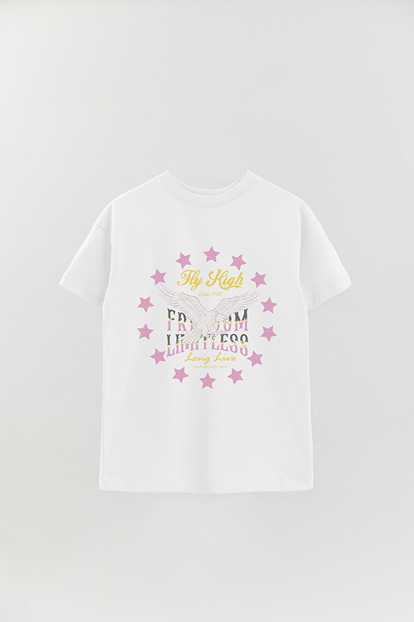 REMERA OVER ESTAMPADA FLY HIGH