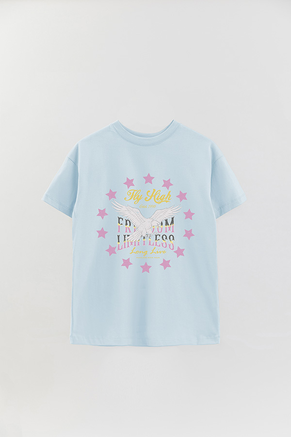 REMERA OVER ESTAMPADA FLY HIGH