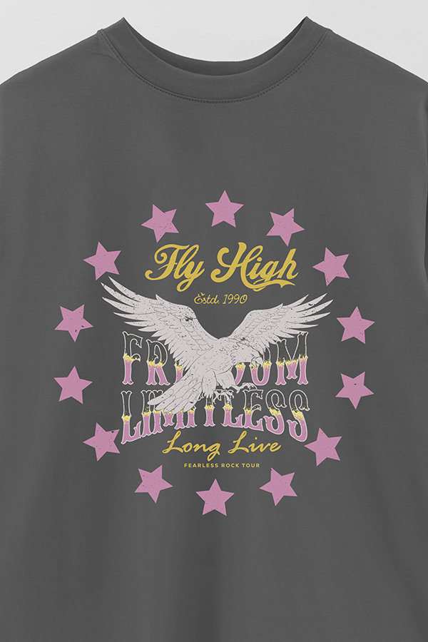 REMERA OVER ESTAMPADA FLY HIGH
