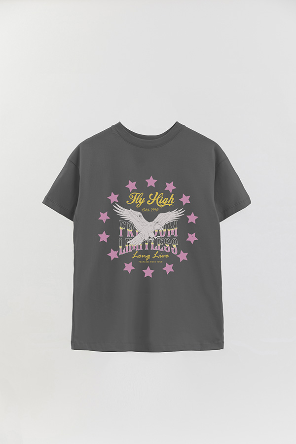REMERA OVER ESTAMPADA FLY HIGH