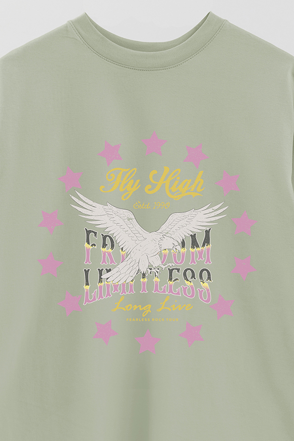REMERA OVER ESTAMPADA FLY HIGH