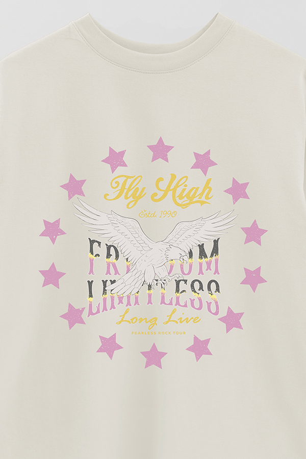 REMERA OVER ESTAMPADA FLY HIGH