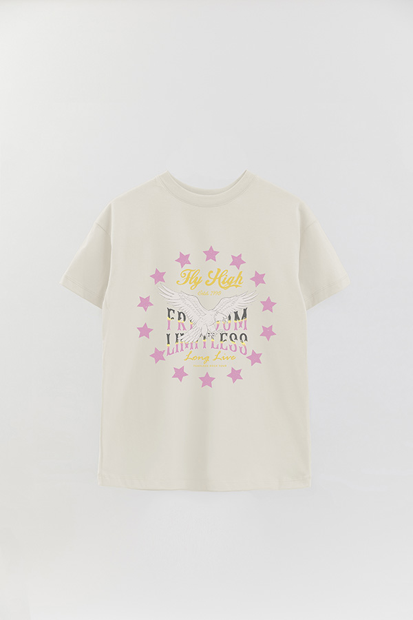 REMERA OVER ESTAMPADA FLY HIGH