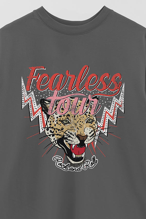 REMERA OVER ESTAMPADA FEARLESS LEOPARD 1