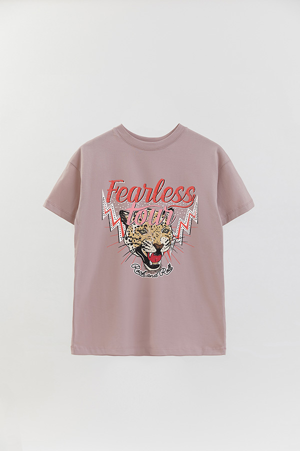 REMERA OVER ESTAMPADA FEARLESS LEOPARD 1