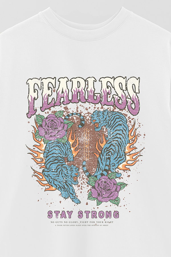 REMERA OVER ESTAMPADA FEARLESS 2