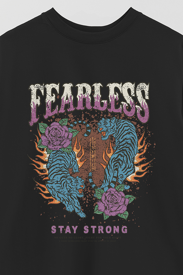 REMERA OVER ESTAMPADA FEARLESS 2