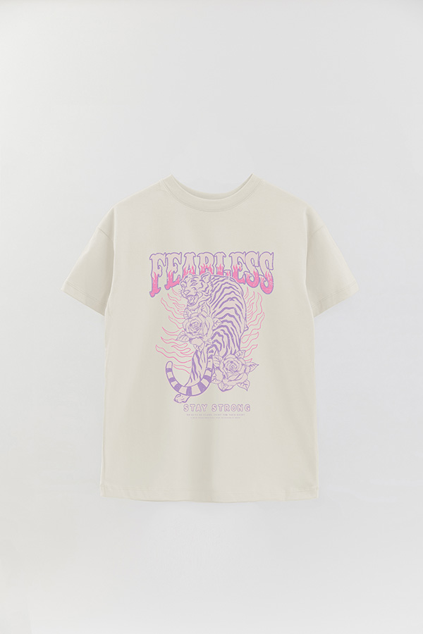 REMERA OVER ESTAMPADA FEARLESS 1