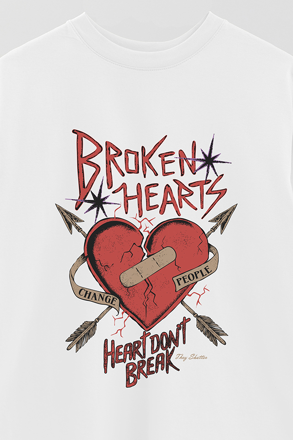 REMERA OVER ESTAMPADA BROKEN HEARTS
