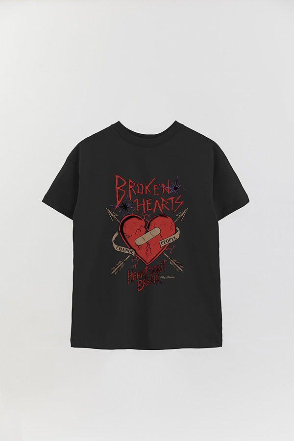 REMERA OVER ESTAMPADA BROKEN HEARTS