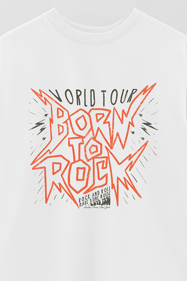 REMERA OVER ESTAMPADA BORN TO ROCK