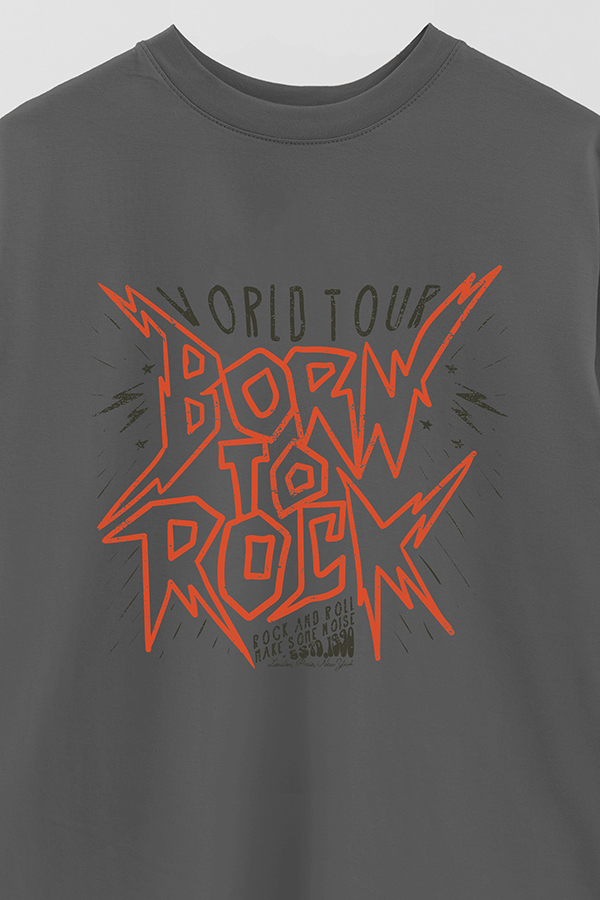 REMERA OVER ESTAMPADA BORN TO ROCK