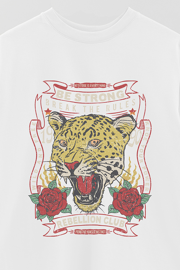 REMERA OVER ESTAMPADA BE STRONG