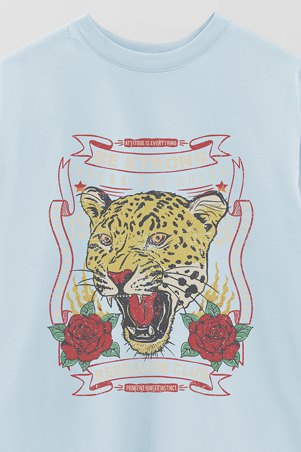 REMERA OVER ESTAMPADA BE STRONG