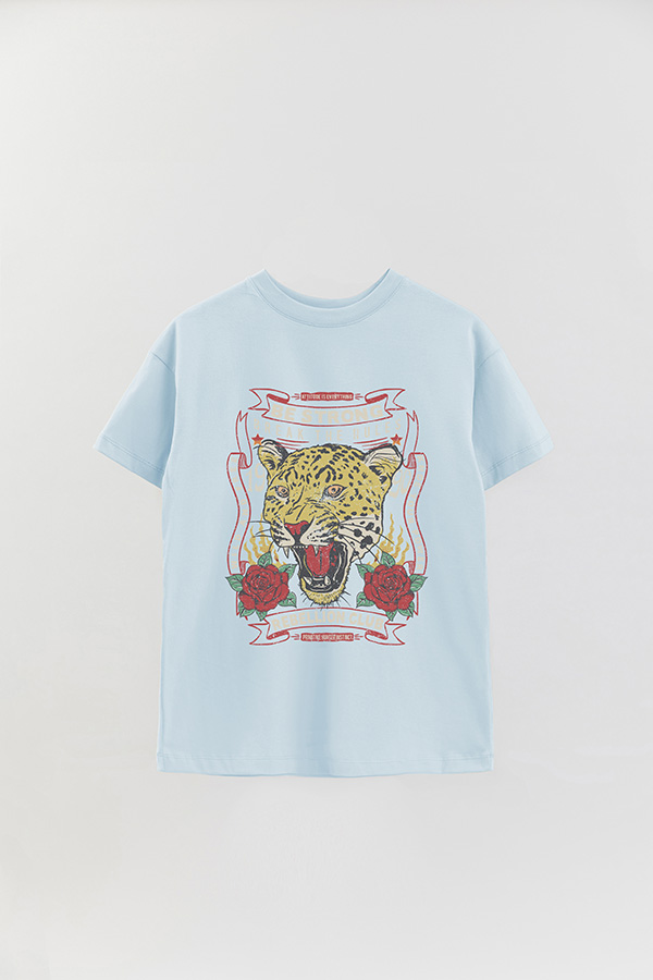 REMERA OVER ESTAMPADA BE STRONG