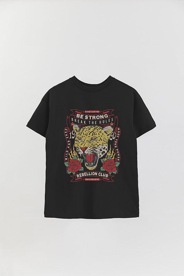 REMERA OVER ESTAMPADA BE STRONG