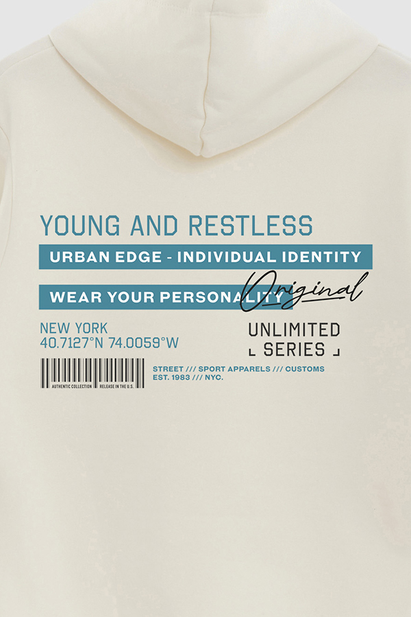 BUZO HOODIE ESTAMPADO YOUNG AND RESTLESS