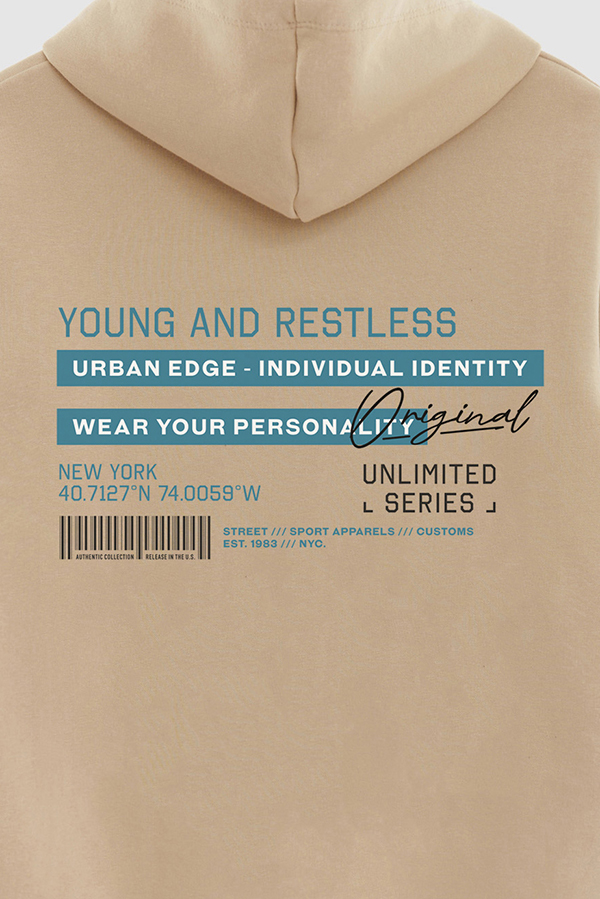 BUZO HOODIE ESTAMPADO YOUNG AND RESTLESS