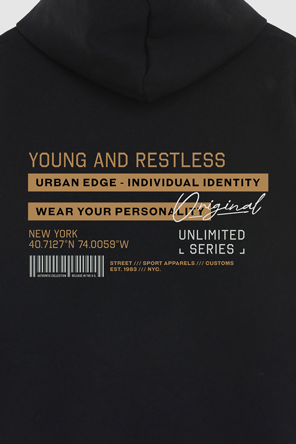 BUZO HOODIE ESTAMPADO YOUNG AND RESTLESS