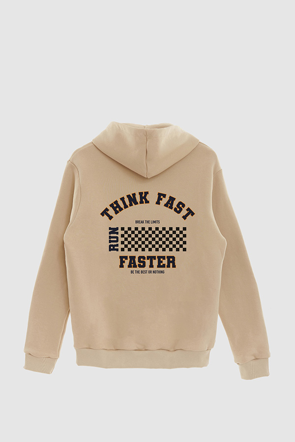 BUZO HOODIE ESTAMPADO THINK FAST