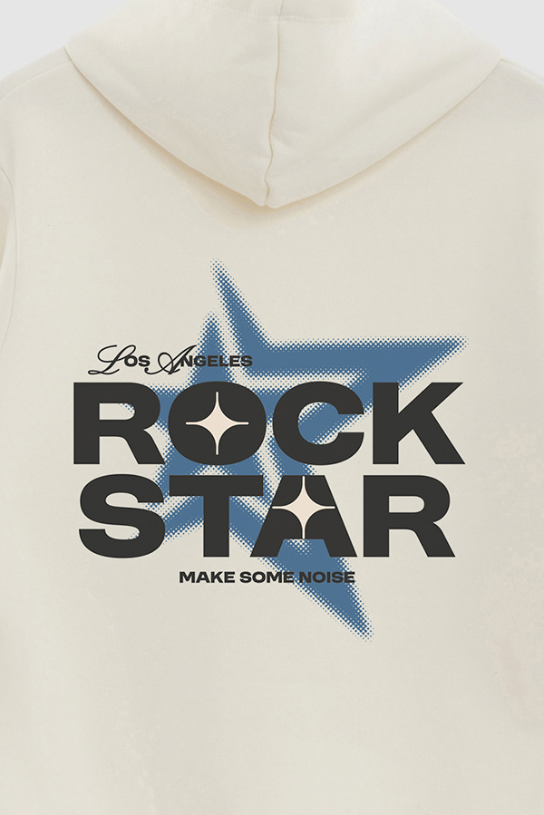 BUZO HOODIE ESTAMPADO ROCK STAR