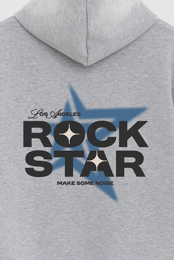BUZO HOODIE ESTAMPADO ROCK STAR