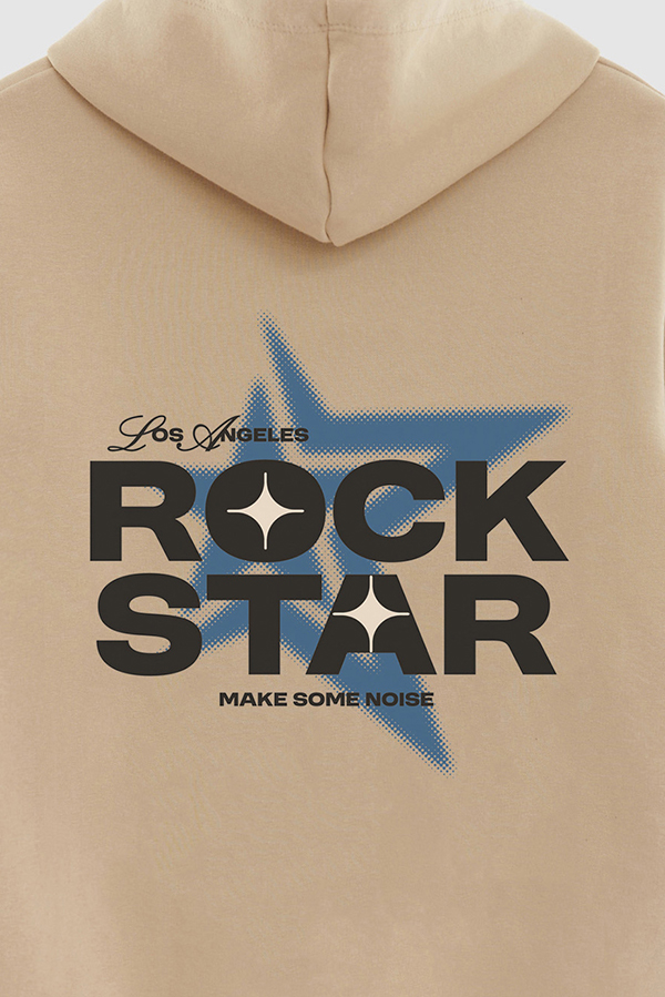 BUZO HOODIE ESTAMPADO ROCK STAR