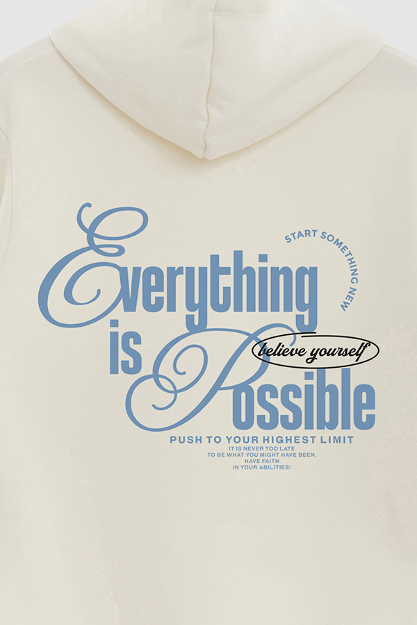 BUZO HOODIE ESTAMPADO EVERYTHING IS POSSIBLE 3