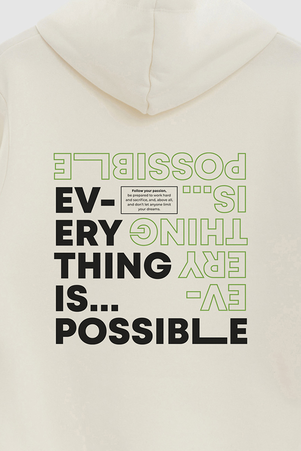 BUZO HOODIE ESTAMPADO EVERYTHING IS POSSIBLE 2