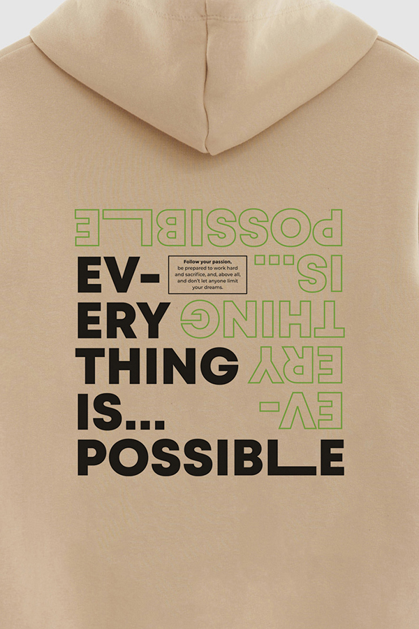 BUZO HOODIE ESTAMPADO EVERYTHING IS POSSIBLE 2