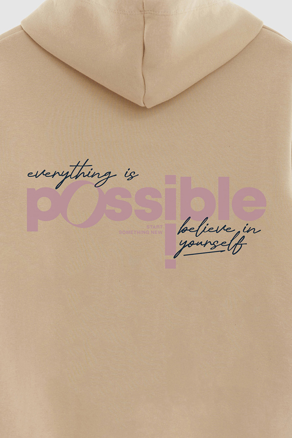 BUZO HOODIE ESTAMPADO EVERYTHING IS POSSIBLE